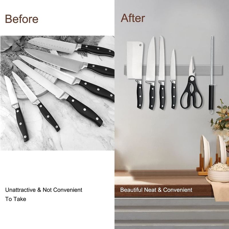 304 Stainless Steel Magnetic Knife Holder For Wall Corrosion Protection