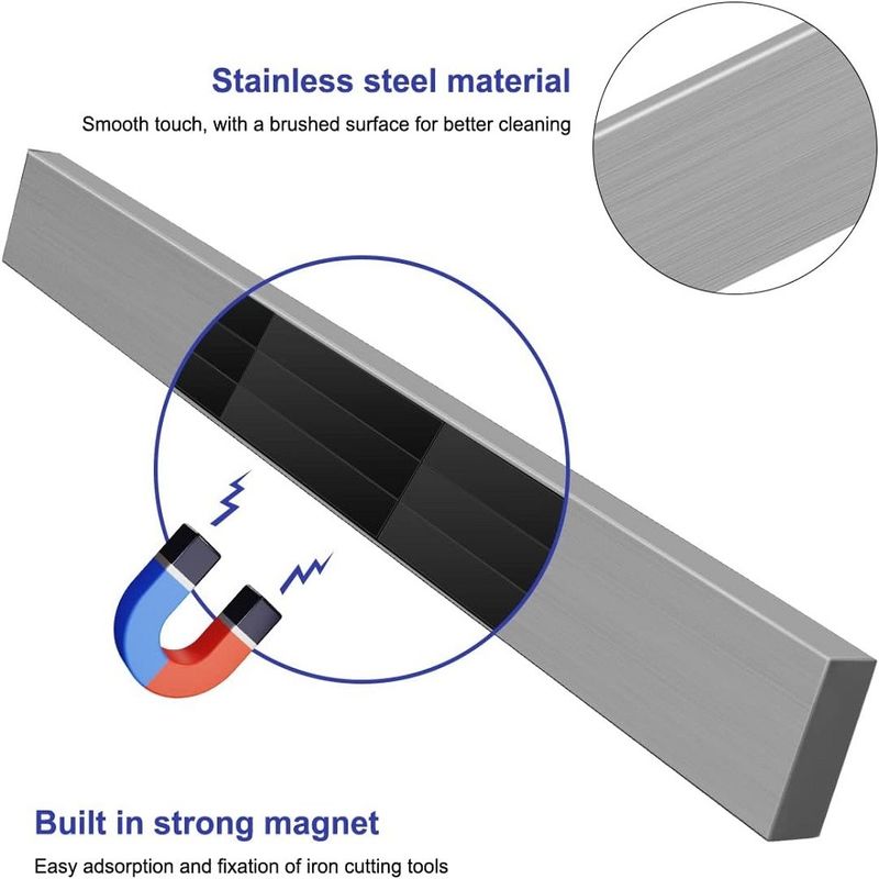 304 Stainless Steel Magnetic Knife Holder For Wall Corrosion Protection