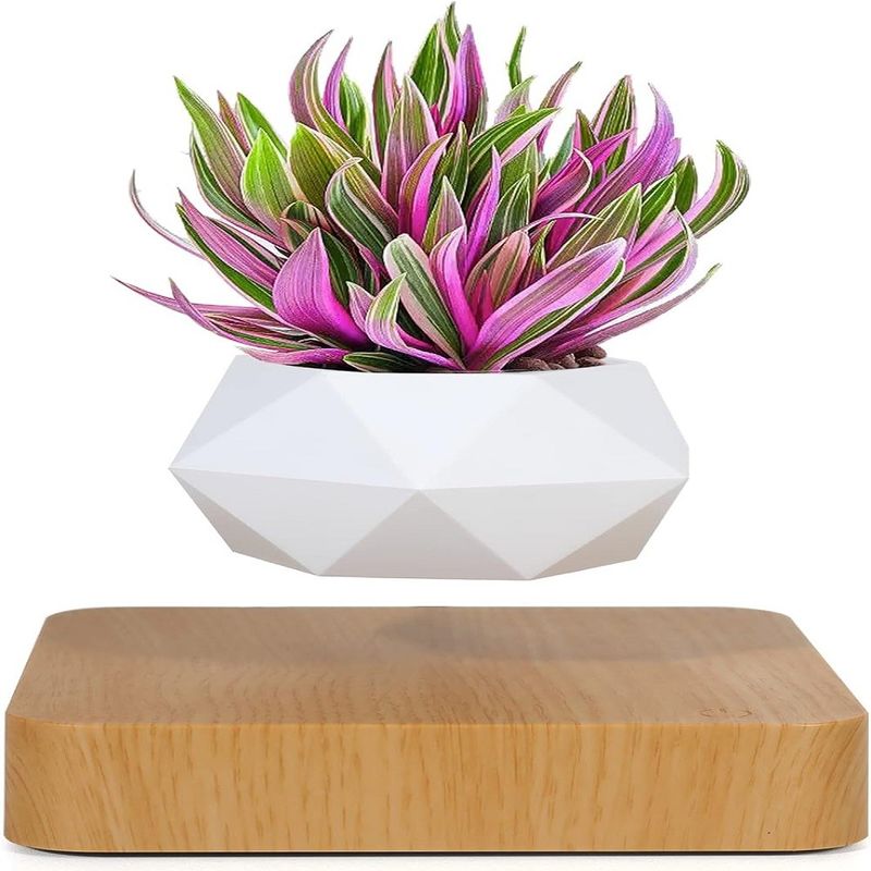 Rotating Base Magnetic Levitation Plant Pot For Home Garden Desk Decoration