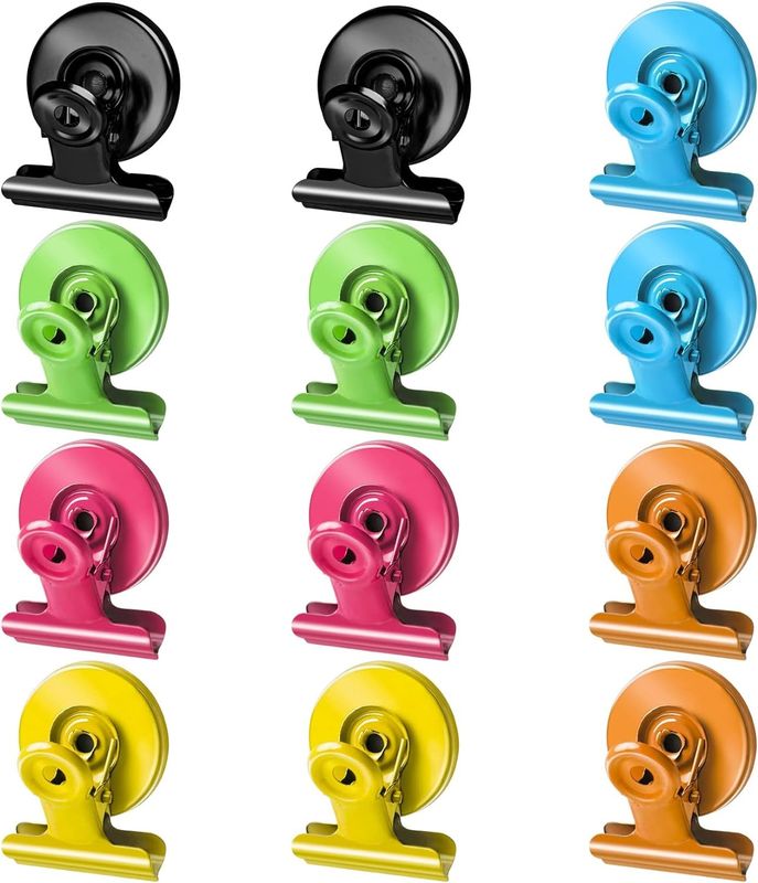 12PCS Heavy Duty Magnetic Clips For Whiteboards List Display Paper Fasteners On Teaching
