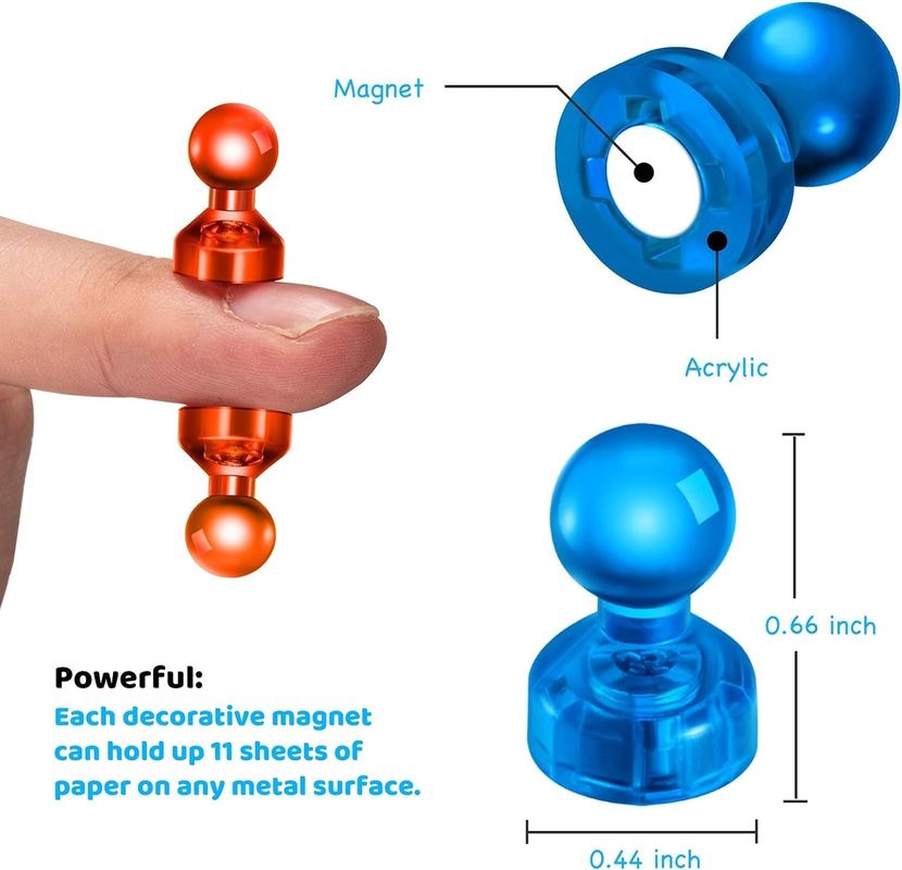 60PCS Colorful Strong Magnetic Thumbtacks Whiteboard Magnets For Classroom Teaching