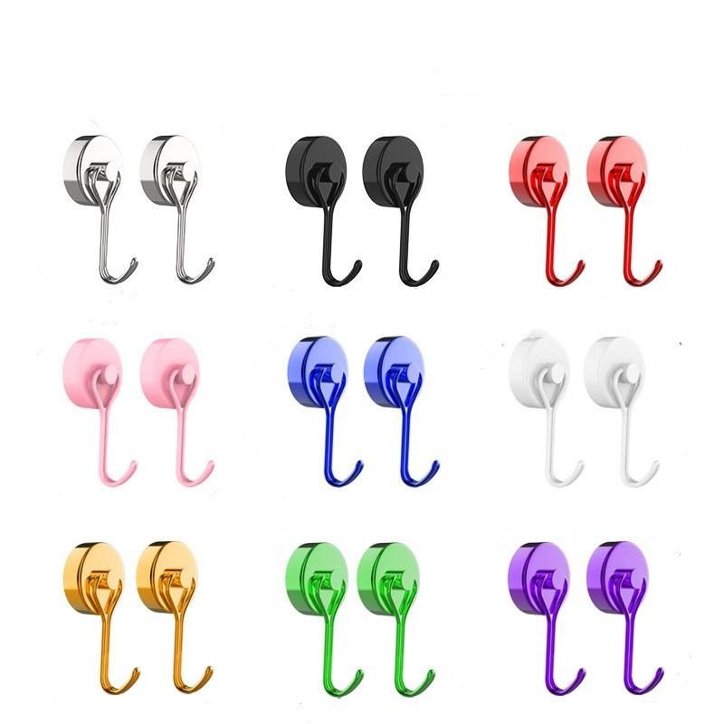 Multicolored Strong Refrigerator Magnet Hooks Multipurpose Magnetic Hangers