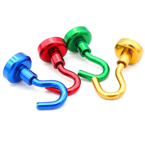 Powerful Colorful Magnetic Utility Hooks Magnetic Cup Hooks Rust Resistance