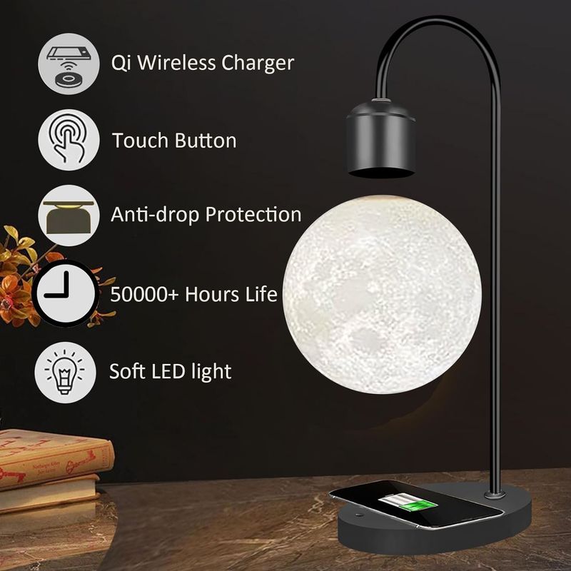 Magnetic Levitating Moon Lamp Zero Gravity Floating Desk Toys For Decoration Gifts
