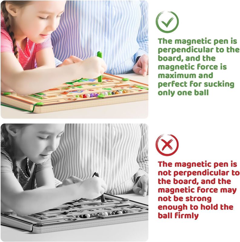 Strong Magnetic Wooden Puzzle Board Color And Number Montessori Maze Toys For Toddlers