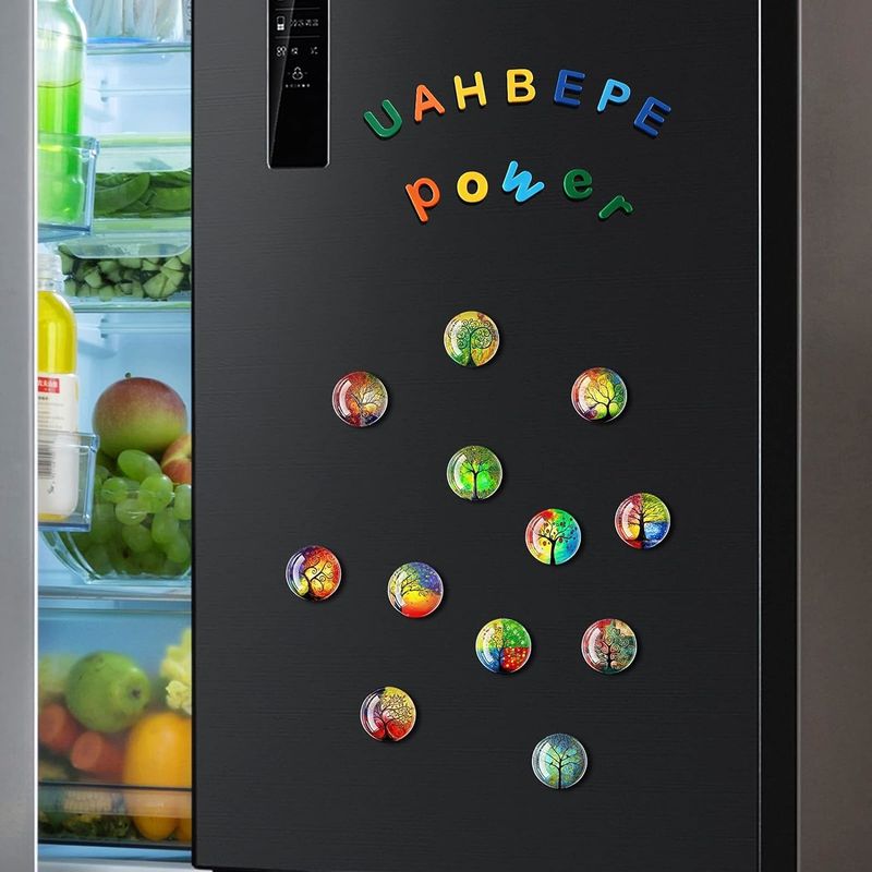 12PCS Powerful Planets Glass Fridge Magnet For Blackboard Teaching Decoration