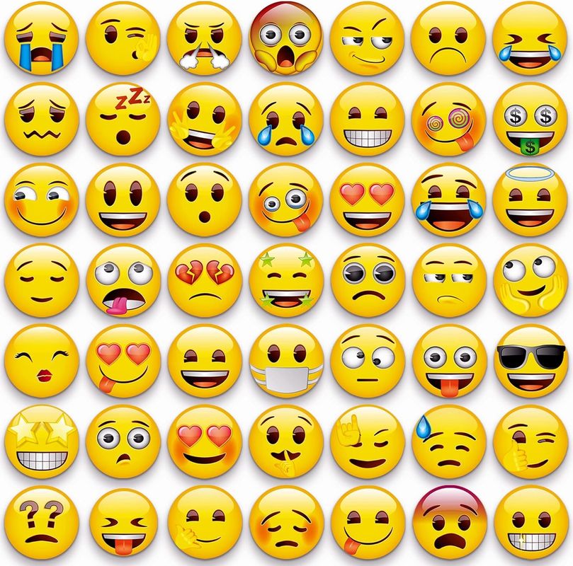 54Pcs Cute Emoji Decorative Magnets For Refrigerator Whiteboard Magnets