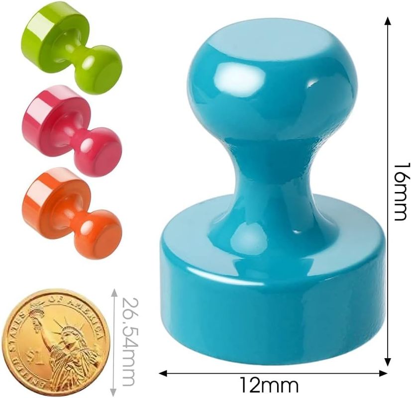 16Pcs Multi Color Magnetic Thumbtacks Metal Refrigerator Magnets For Classroom Kitchen Office