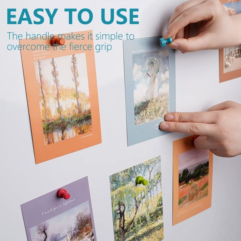 16Pcs Multi Color Magnetic Thumbtacks Metal Refrigerator Magnets For Classroom Kitchen Office