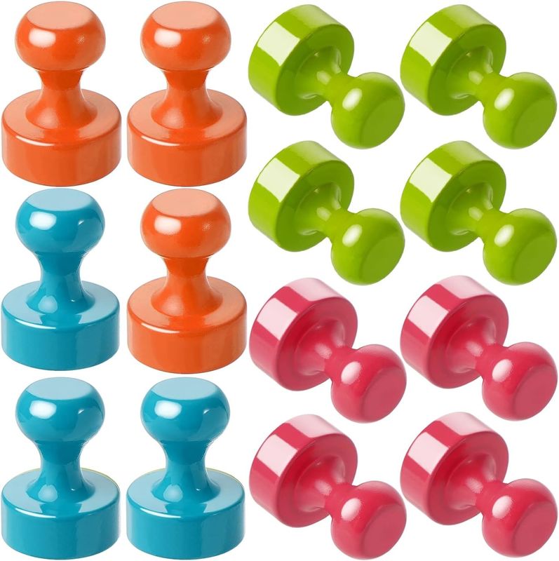 16Pcs Multi Color Magnetic Thumbtacks Metal Refrigerator Magnets For Classroom Kitchen Office