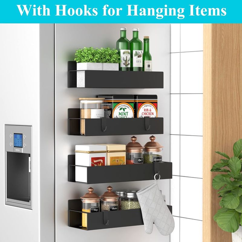 Rust Resistant Magnetic Storage Rack Magnetic Spice Rack For Refrigerator And Oven