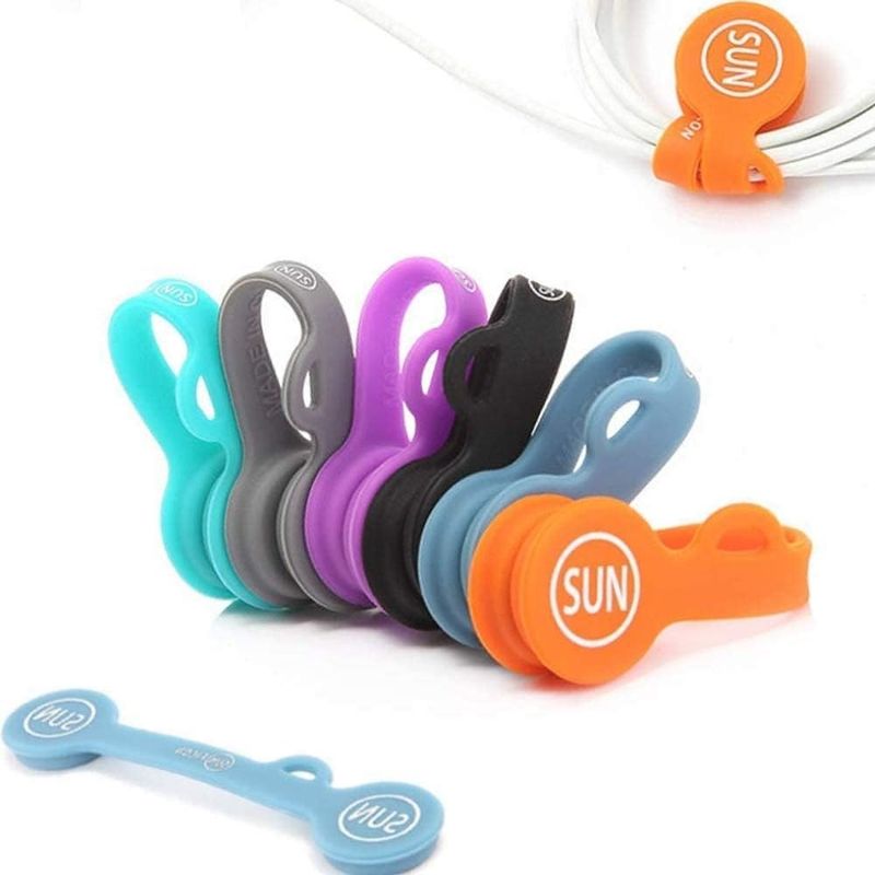 6PCS Magnetic Cord Organizer Color Earphone Cord Holder For Home Office School