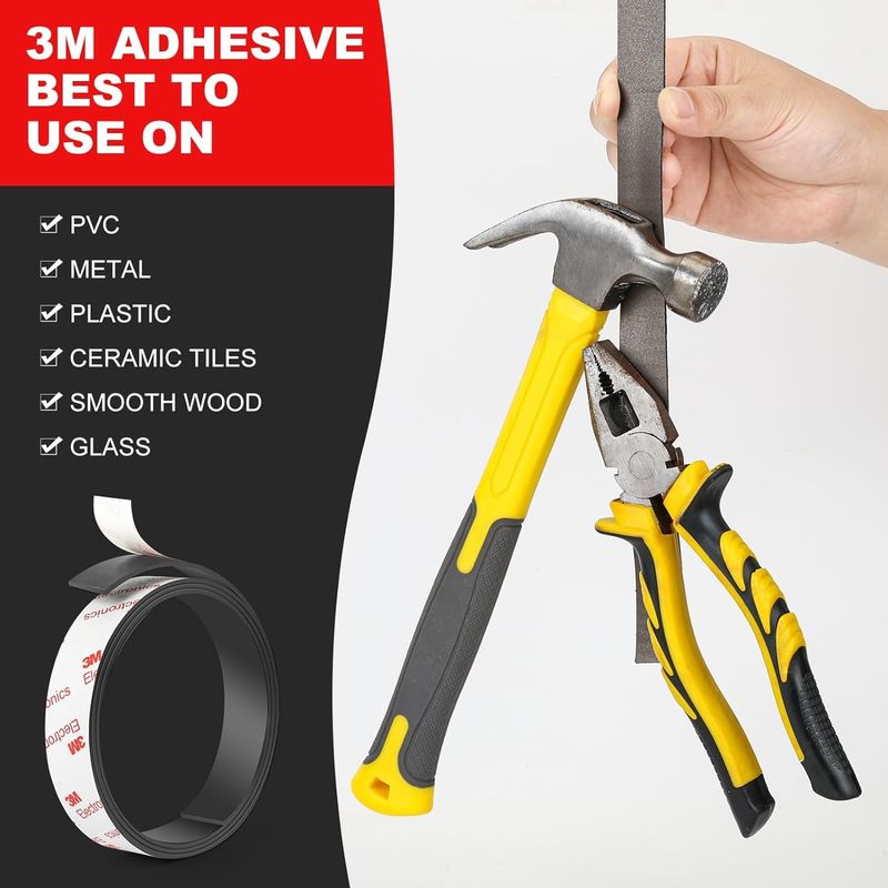 Flexible Neodymium Magnet Tape Strips Roll With Strong 3M Adhesive Backing For Wall DIY