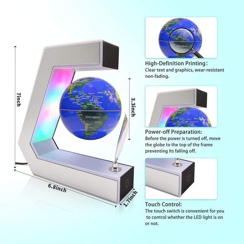 Home Decor Magnetic Levitation Lamp Levitating Globe Lamp With Touch Control And Pen