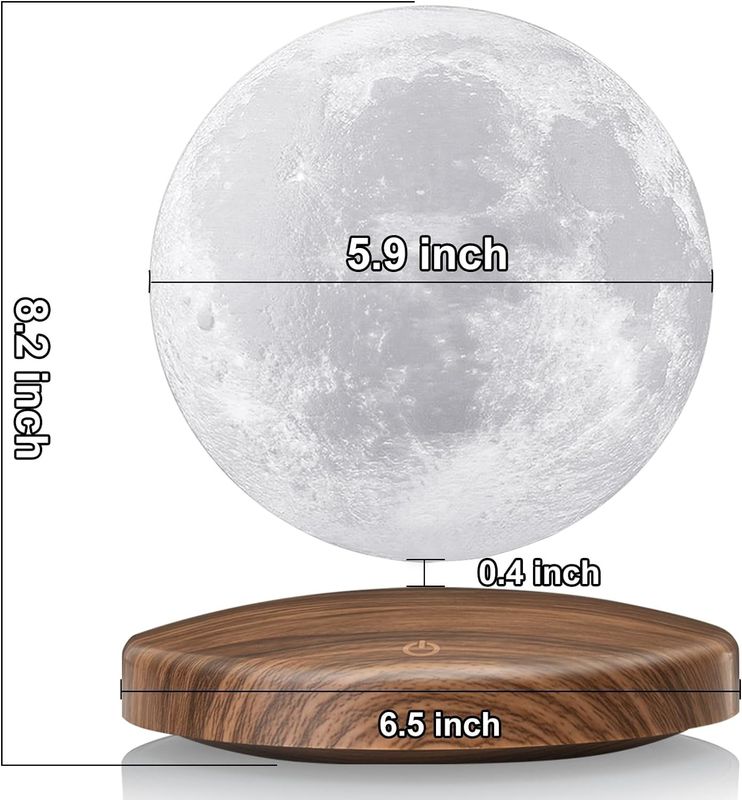 Remote Control Magnetic Levitation Lamp 3D Floating Moon Night Light With 3 Colors