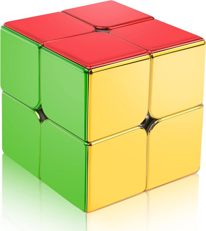 ABS Plastic Mini Magnetic Rubik'S Cube Mirror Reflective 2x2 Speed Cube Magnetic
