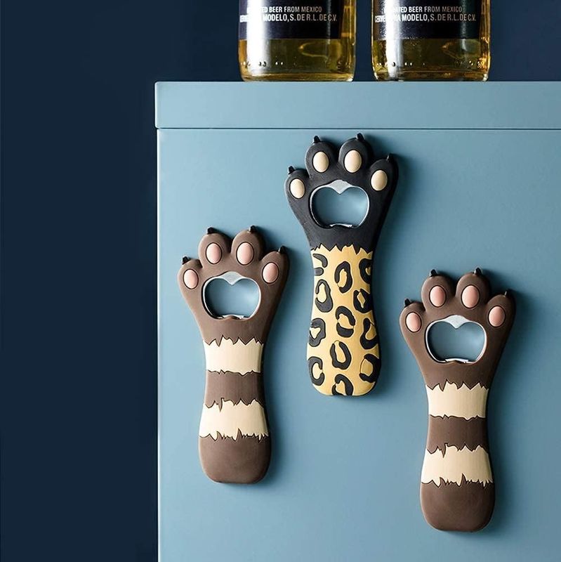 Cute Cat Paw Beer Bottle Opener Fridge Magnet For Coke Bartender Kitchen Barware