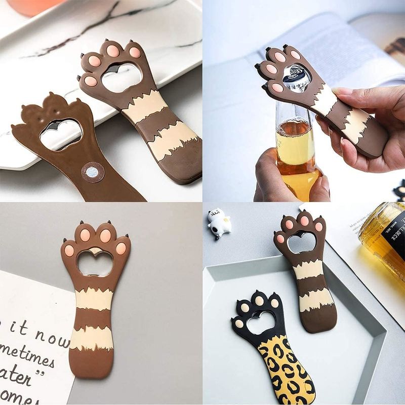Cute Cat Paw Beer Bottle Opener Fridge Magnet For Coke Bartender Kitchen Barware