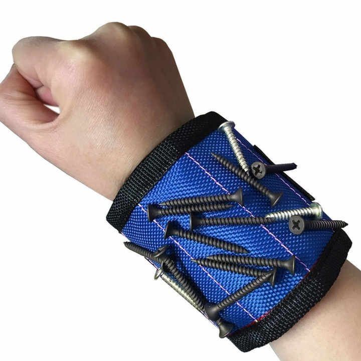                    Magnetic Adjustable Wriststrap with Strong Magnets for Absorbing Screw and Drill Bits             