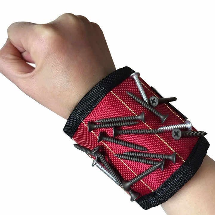                    Magnetic Adjustable Wriststrap with Strong Magnets for Absorbing Screw and Drill Bits             