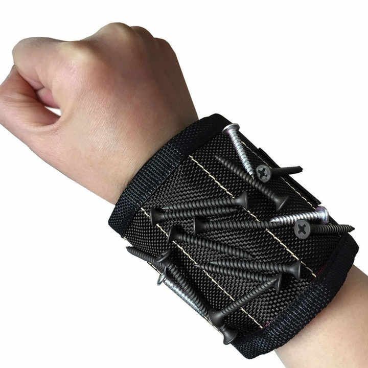                    Magnetic Adjustable Wriststrap with Strong Magnets for Absorbing Screw and Drill Bits             