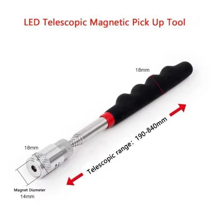Long Reach Magnetic Telescopic Pick Up Tool With LED Light And Strong Magnet Customized