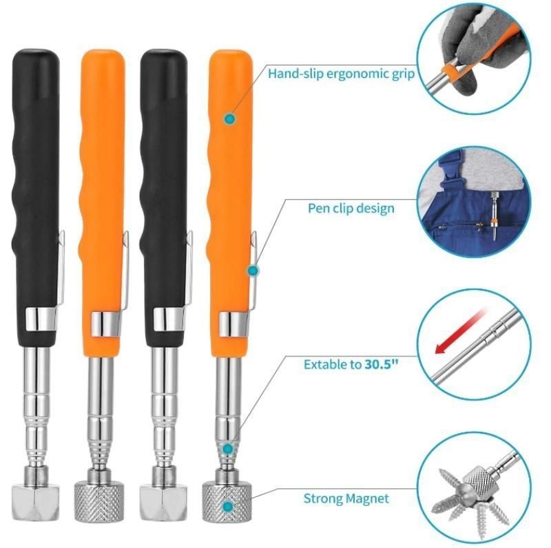                    Telescopic Magnetic Pickup Tool Extendable Pen Type Stainless Steel Stick             