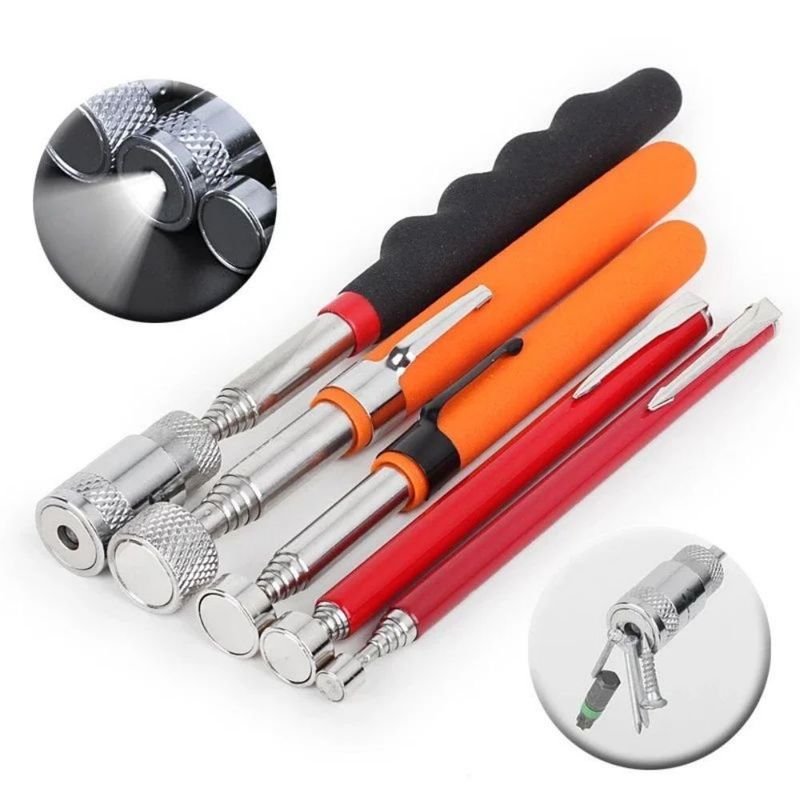 JIS Standard Magnetic Telescopic Pick Up Tool With LED Light Adjustable For Picking Up Screws Nuts Bolt