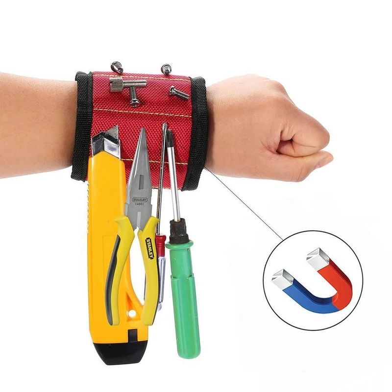                    Magnetic Wristband with Magnet Portable Tool Bag for Holding Tools Storage             
