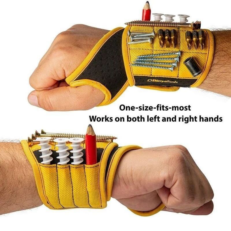                    Magnetic Wristband with Magnet Portable Tool Bag for Holding Tools Storage             