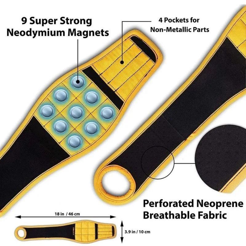                    Magnetic Wristband with Magnet Portable Tool Bag for Holding Tools Storage             