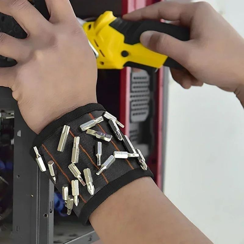                    Magnetic Wristband with Magnet Portable Tool Bag for Holding Tools Storage             