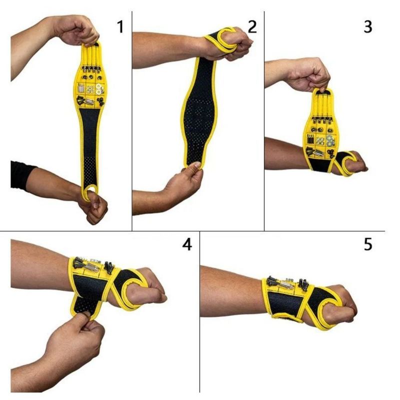                    Magnetic Wristband for Holding Screws, Nails, Drilling Bits, Wrist Tool Holder Belts with Strong Magnets             