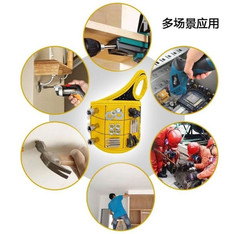                    Magnetic Wristband for Holding Screws, Nails, Drilling Bits, Wrist Tool Holder Belts with Strong Magnets             