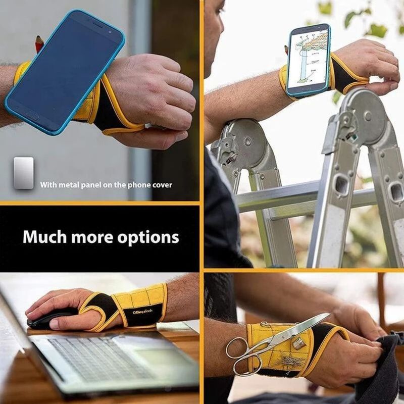                    Magnetic Wristband for Holding Screws, Nails, Drilling Bits, Wrist Tool Holder Belts with Strong Magnets             