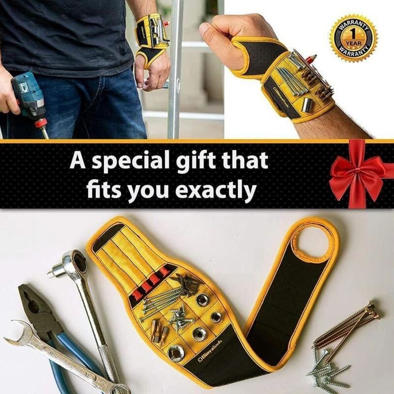                    Magnetic Wristband for Holding Screws, Nails, Drilling Bits, Wrist Tool Holder Belts with Strong Magnets             