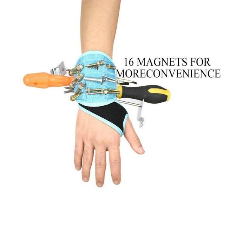 Work Protection Magnetic Wristband for Holding Screws Drilling Bits Nails Wrist Tool Holder Belts