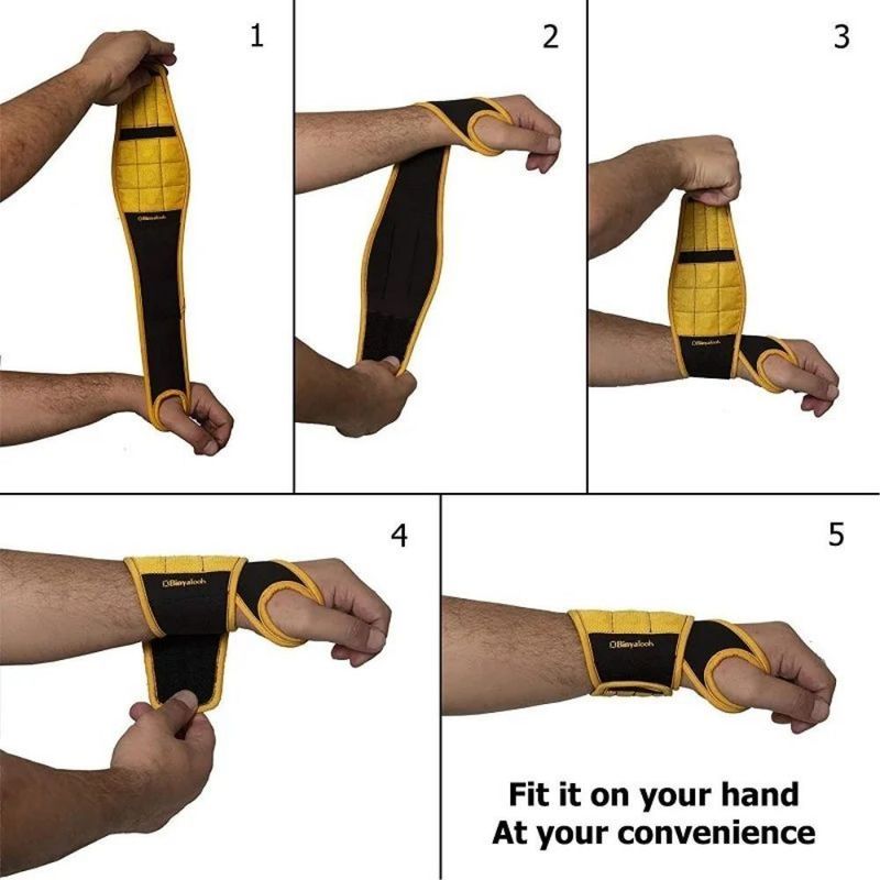 Work Protection Magnetic Wristband for Holding Screws Drilling Bits Nails Wrist Tool Holder Belts