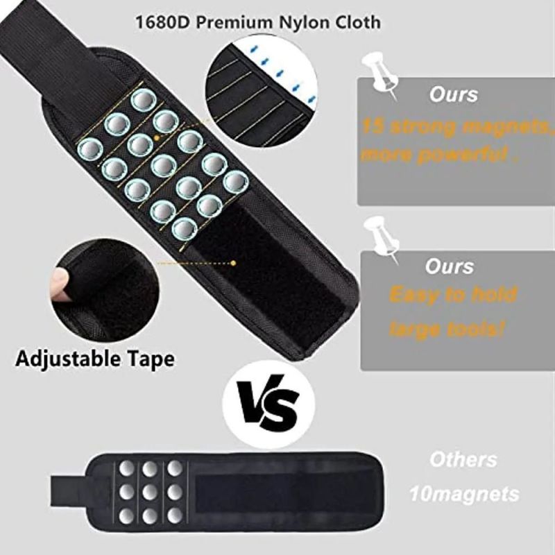                    Multi Functional Tool Bag Nylon Fabric Magnetic Wristband Tool Holder Tool Bag Electrician Storage             