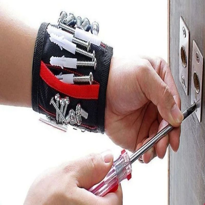 Electrician Adjustable Wrist Belt Strong Magnetic Wristband Portable Tool Bag with Customized Screws Package Size 5.00cm * 4.00cm * 3.00cm