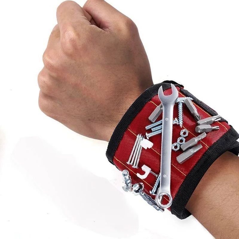 Electrician Adjustable Wrist Belt Strong Magnetic Wristband Portable Tool Bag with Customized Screws Package Size 5.00cm * 4.00cm * 3.00cm