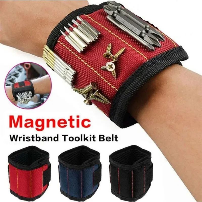 Electrician Adjustable Wrist Belt Strong Magnetic Wristband Portable Tool Bag with Customized Screws Package Size 5.00cm * 4.00cm * 3.00cm