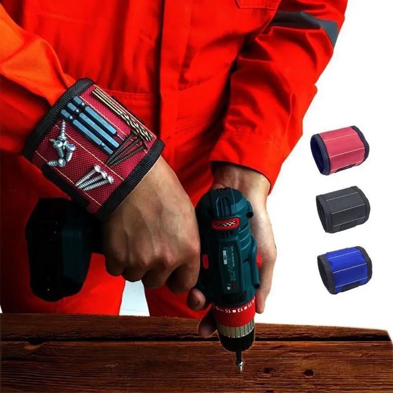 Electrician Adjustable Wrist Belt Strong Magnetic Wristband Portable Tool Bag with Customized Screws Package Size 5.00cm * 4.00cm * 3.00cm