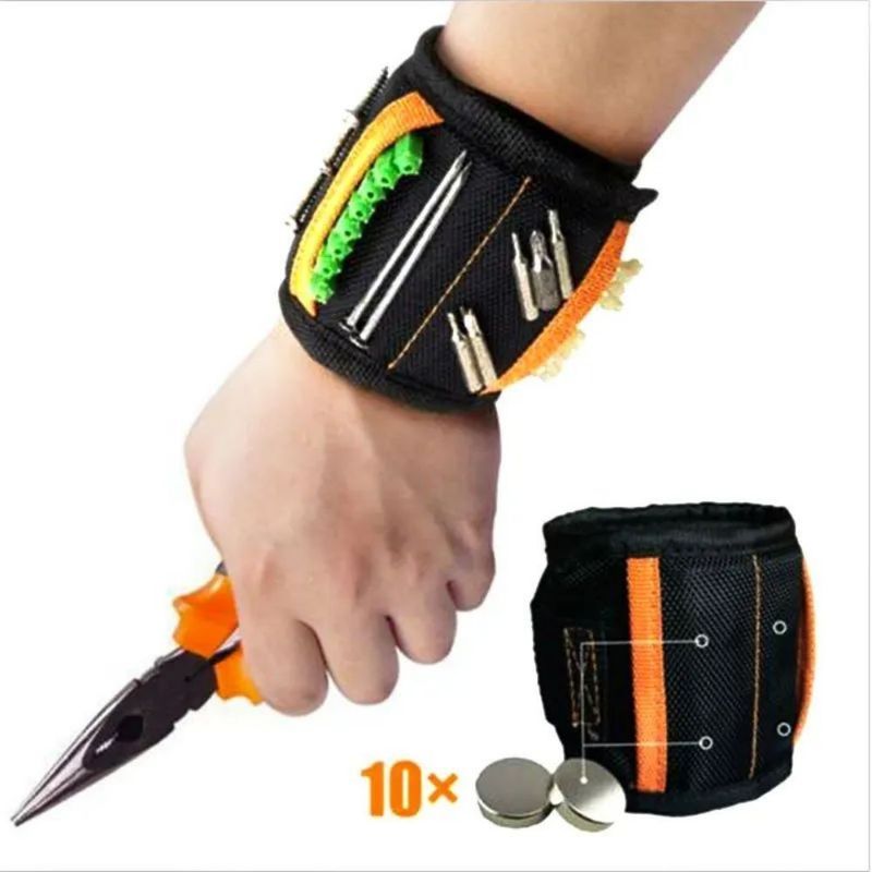 Strong Magnetic Wristband Portable Tool Bag Electrician Adjustable Wrist Belt Screws Small Metal Nails Bolts