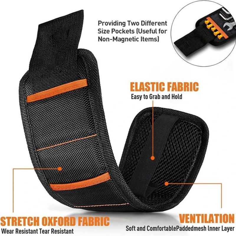 Strong Magnetic Wristband Portable Tool Bag Electrician Adjustable Wrist Belt Screws Small Metal Nails Bolts