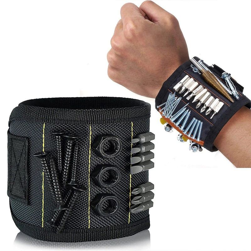                    Strong Magnets Wristband for Holding Screws Nails Drilling Bits Wrist Tool Holder Belts             