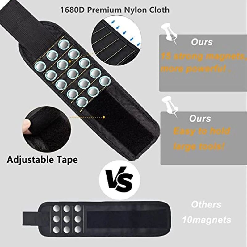                    Strong Magnets Wristband for Holding Screws Nails Drilling Bits Wrist Tool Holder Belts             