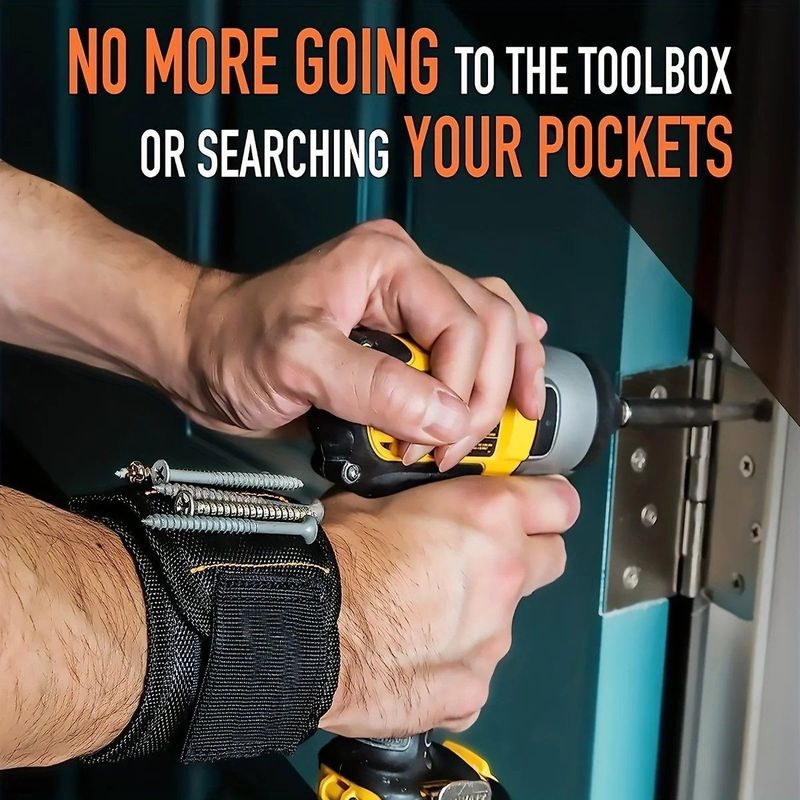                   Strong Magnets Wristband for Holding Screws Nails Drilling Bits Wrist Tool Holder Belts             