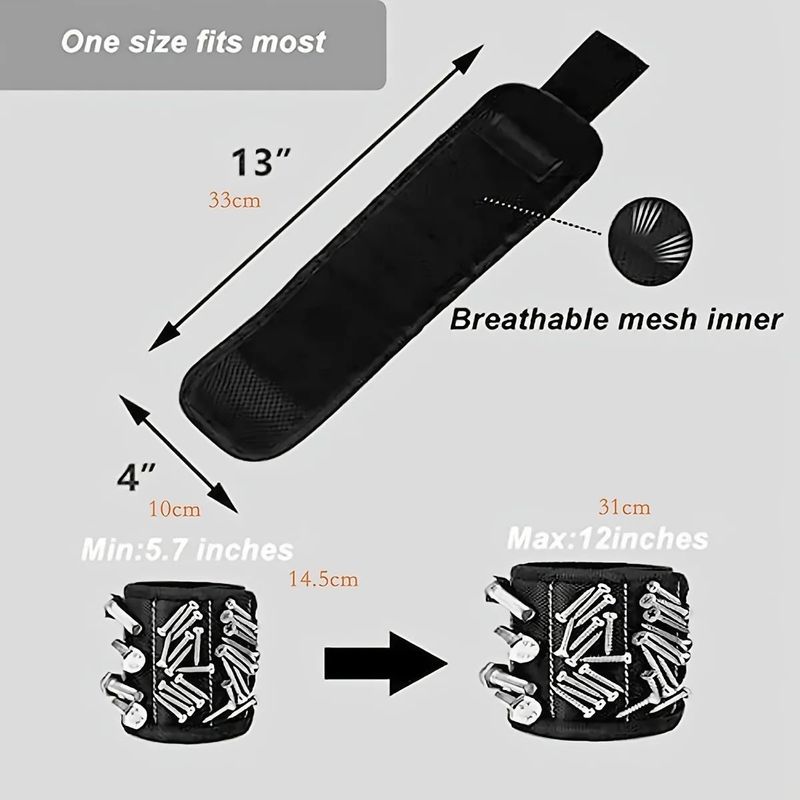                    Strong Magnets Wristband for Holding Screws Nails Drilling Bits Wrist Tool Holder Belts             
