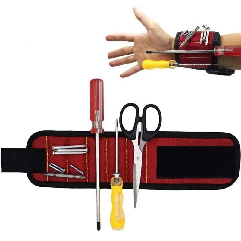                    Magnetic Wrist Support Band with Strong Magnets for Holding Screws Nail Bracelet Belt Support             